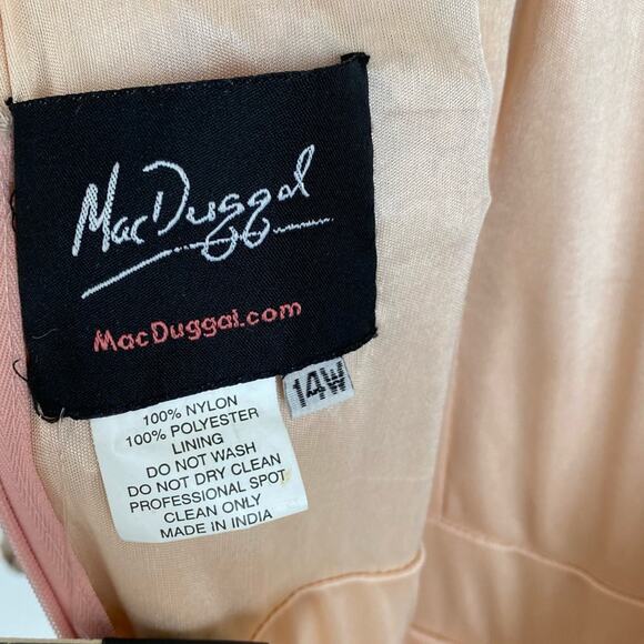 MAC DUGGAL Vintage Blush Rose Gold Sequined Evening Formal Gown - Picture 13 of 16